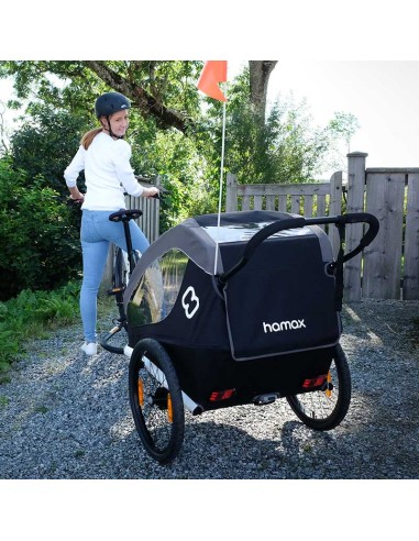Cykelvagn Hamax Traveller för 2 barn Svart/Grå