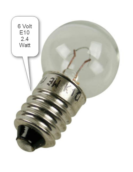Glödlampa E10 6V 2.4W