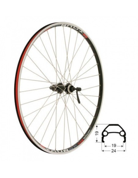 Bakhjul Skeppshult 28" (622) 7-9s YAK Skivbroms Svart